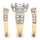 18K Yellow Gold over Sterling Silver Cubic Zirconia 3-Piece Bridal Set, , on-hover image number null