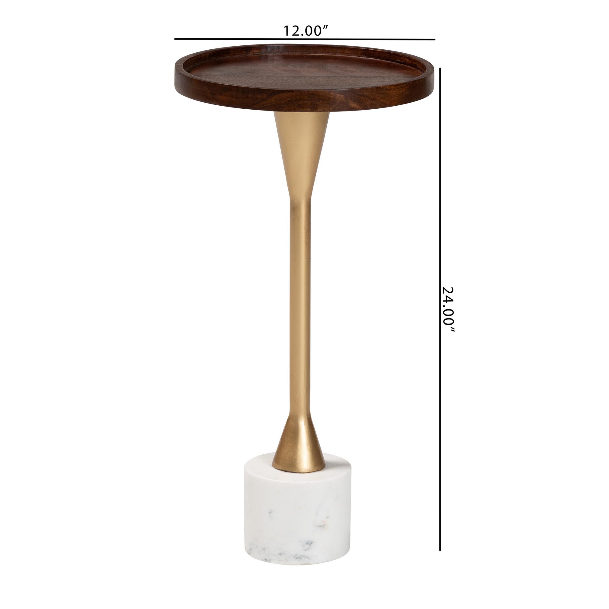 Janaki Drink Table with Marble Base, WHITE, alternate image number 6