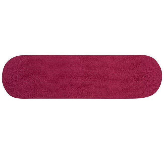 Alpine Braid Collection Reversible Indoor Area Rug, 24 inches" x 108 inches" Runner , BURGUNDY SOLID, hi-res image number 0