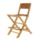 Set Of 2 Brown Teak Wood Traditional Bar Stool, , alternate image number null
