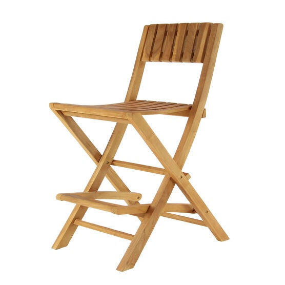 Set Of 2 Brown Teak Wood Traditional Bar Stool, , alternate image number null