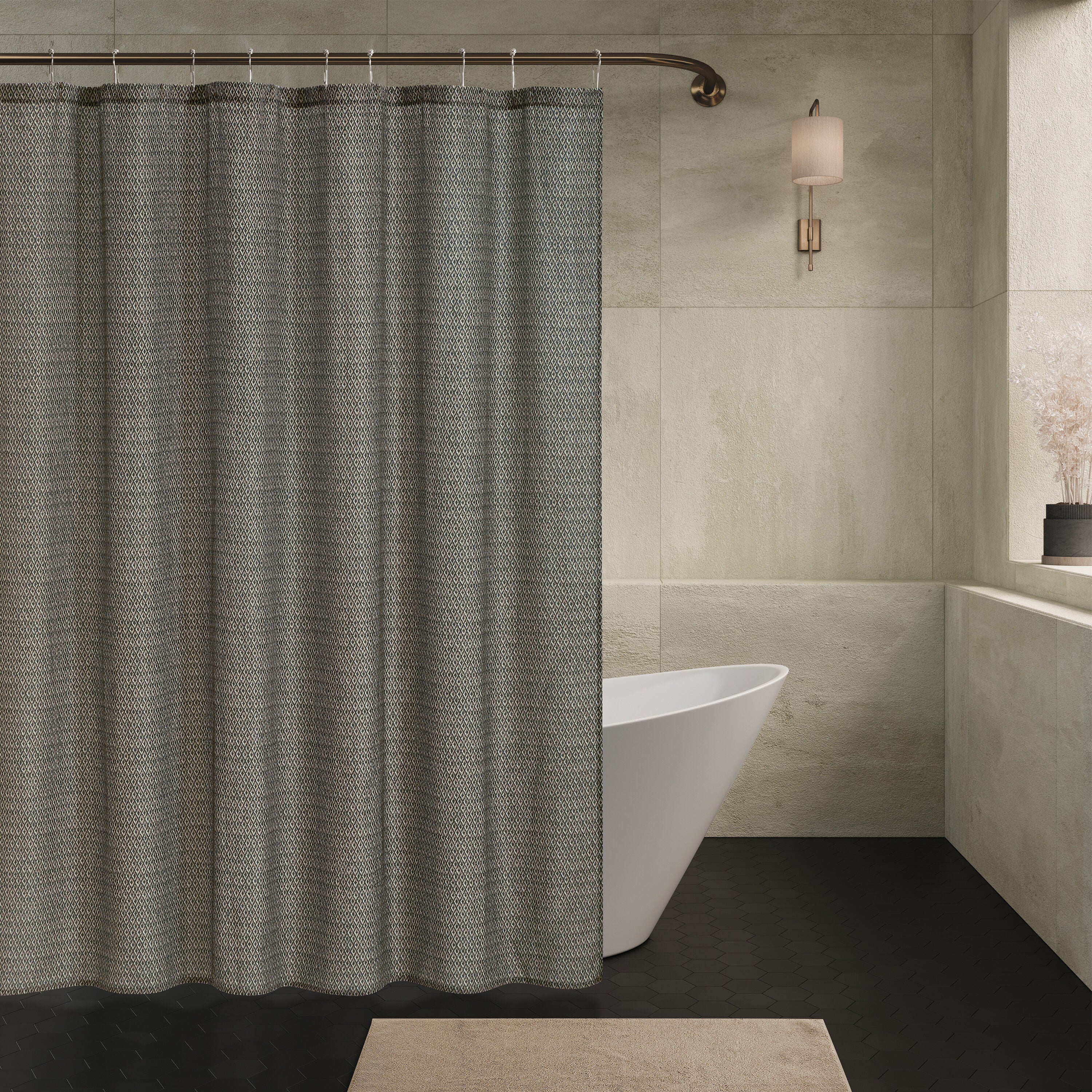 OZARK SHOWER CURTAIN, SLATE, hi-res image number 0