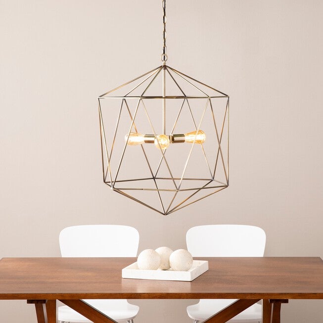 Clardonia Geometric 3-Light Pendant Lamp, BRONZE, hi-res image number null