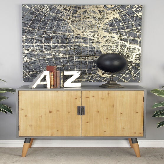 Brown Wood Modern Cabinet, 34x39x17, , alternate image number null