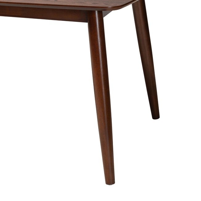 Flora Mid-Century Modern Black Finished Wood Dining Table, , alternate image number null