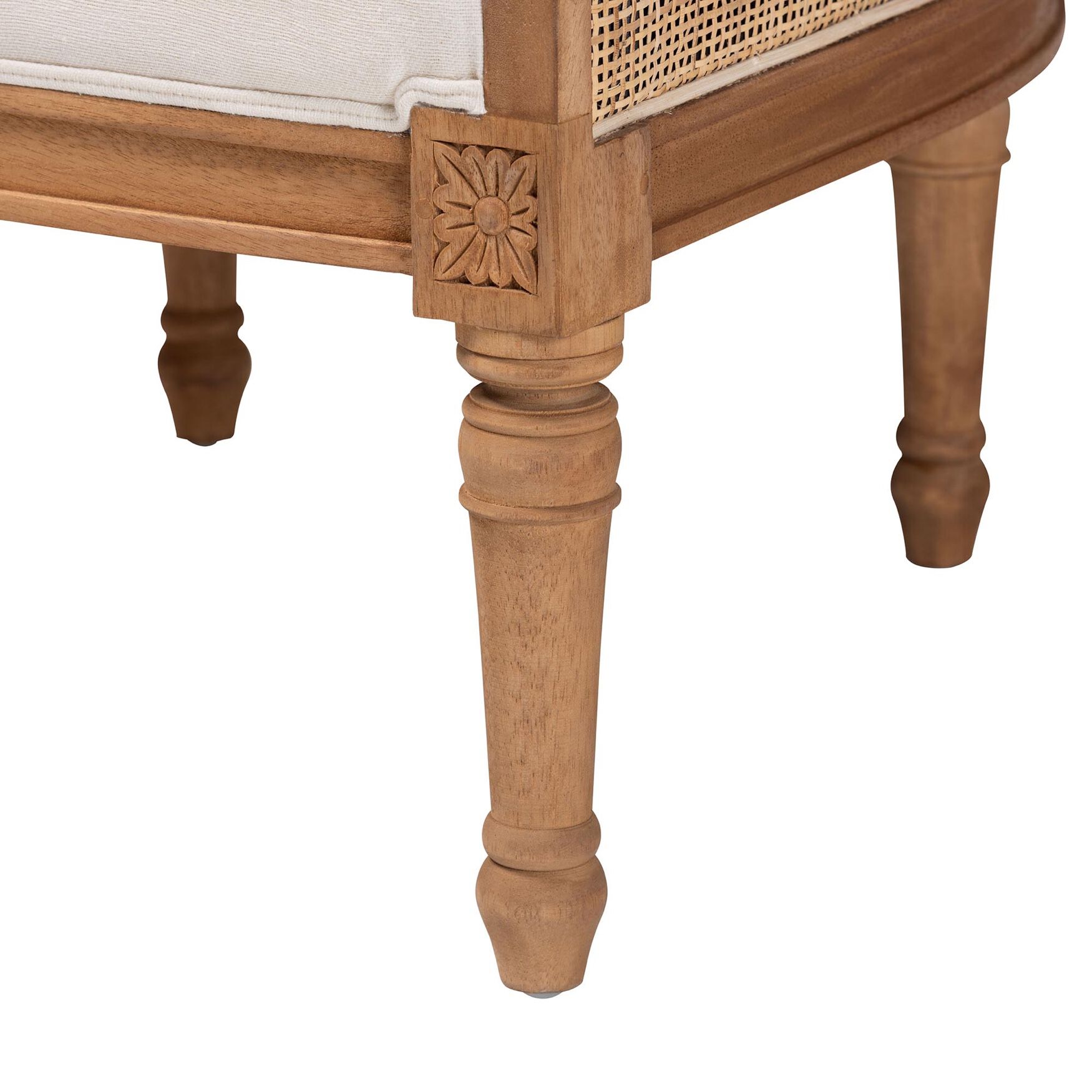 Elizette Traditional French Beige Fabric And Black Finished Wood Accent Chair, , alternate image number 5