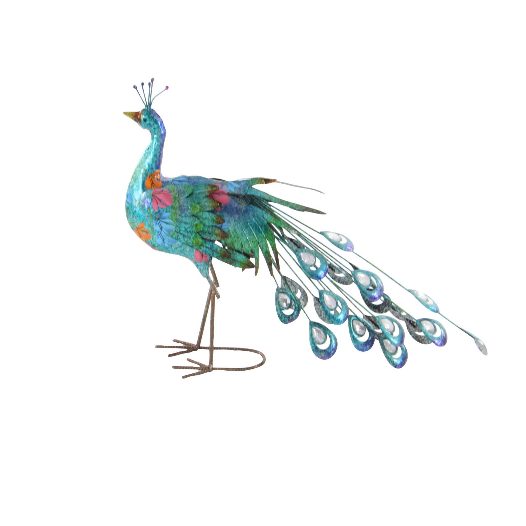 Turquoise Iron Eclectic Birds Garden Sculpture, , alternate image number 2