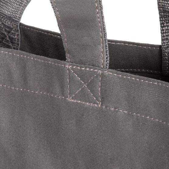 Wax Canvas Shopping Tote Bag, Charcoal, 50Pound Capacity Brylane Home