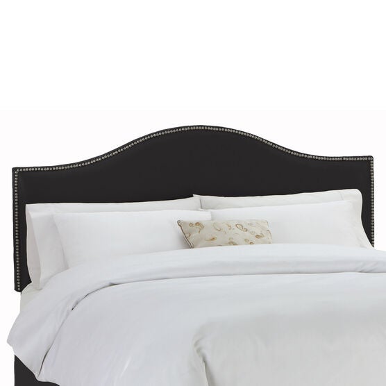 King Size Upholstered Curved Top Nail Button Border Headboard, 78"Lx4"Wx51"H, King Size Upholstered Curved Top Nail Button Border Headboard, 78"Lx4"Wx51"H,