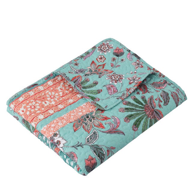 Audrey Turquoise Throw Blanket, , alternate image number 2