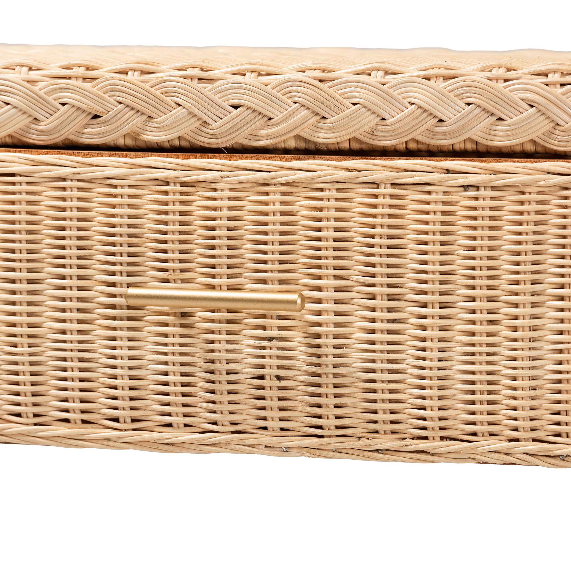 Lanica Braided Natural Rattan Console Table, SUN BLEACHED RATTAN, alternate image number 6