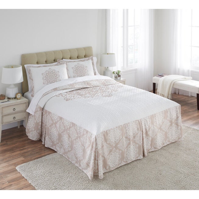 Simple Serena 3PC Bedding Set, Ivory Brylane Home