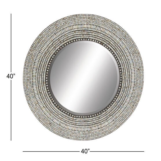 Grey Coastal Wood Wall Mirror, , alternate image number null