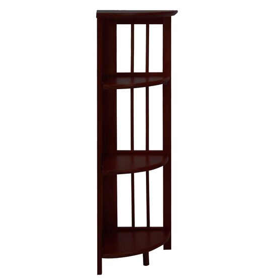 4-Shelf Corner Folding Bookcase - Truffle Brown, , alternate image number null