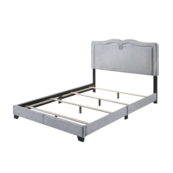 Queen Bed, GRAY VELVET, hi-res image number null