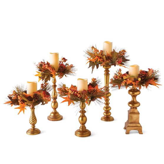 Harvest Wheat Candle Rings, Set of 5, , alternate image number null