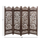 Brown Mango Wood Traditional Room Divider Screen, 72 " x 80 " x 1 ", , alternate image number 2