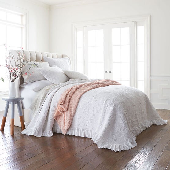 Sophia Embroidered Ruffle Bedspread, Sophia Embroidered Ruffle Bedspread,