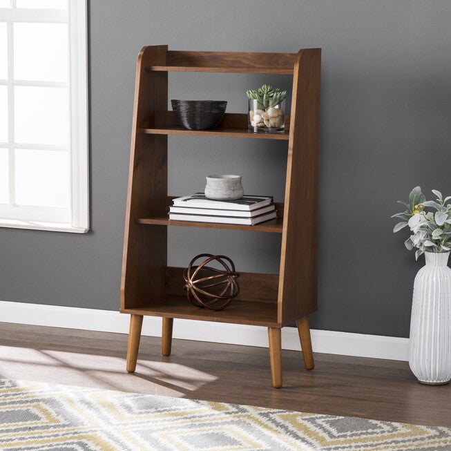 Berritza Midcentury Modern Bookshelf, BROWN, hi-res image number 0