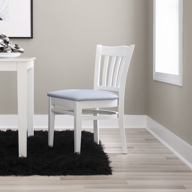 Lottie Side Chair White Upholstered Set of 2, , alternate image number null