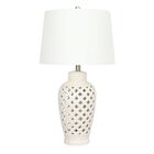 26" White Ceramic Table Lamp, , on-hover image number null