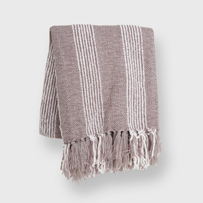 Stripe Textured Throw, DUSTY PINK, hi-res image number null