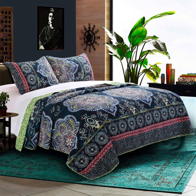 Twyla Quilt Set , MIDNIGHT BLUE, hi-res image number null