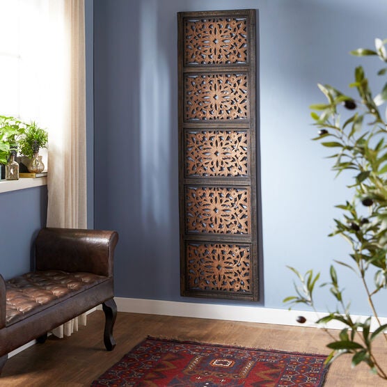 Brown Traditional Ornamental Wood Wall Décor, , alternate image number null