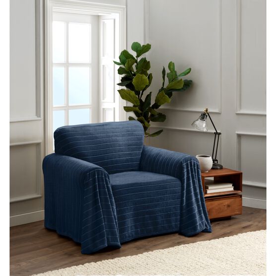 Nolan Plush Cozy Chair Throw Furniture Cover, BLUE, hi-res image number null