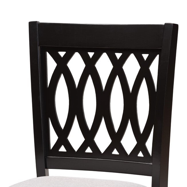 Florencia Modern Beige Fabric And Espresso Brown Finished Wood Counter Stool, , alternate image number null