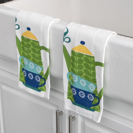 Pigment Print Dual Woven Kitchen Towel, Two Pack, , alternate image number null