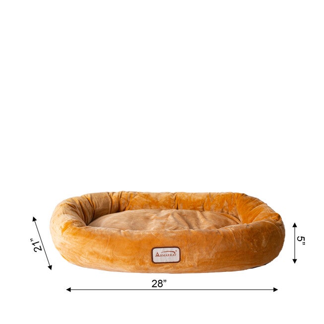 Bolstered Pet Bed and Mat, Ultra-Soft Dog Bed, Brown, Small, , alternate image number 5