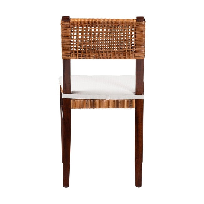 Dameka Bohemian Light Honey Rattan and Dark Brown Wood Dining Chair, HONEY, alternate image number 4
