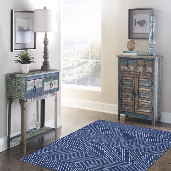 Washable Fuller Blue/Ivory Rug, , alternate image number 5