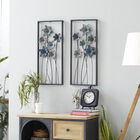 Set Of 2 Grey Metal Traditional Floral Wall Decor, , alternate image number null