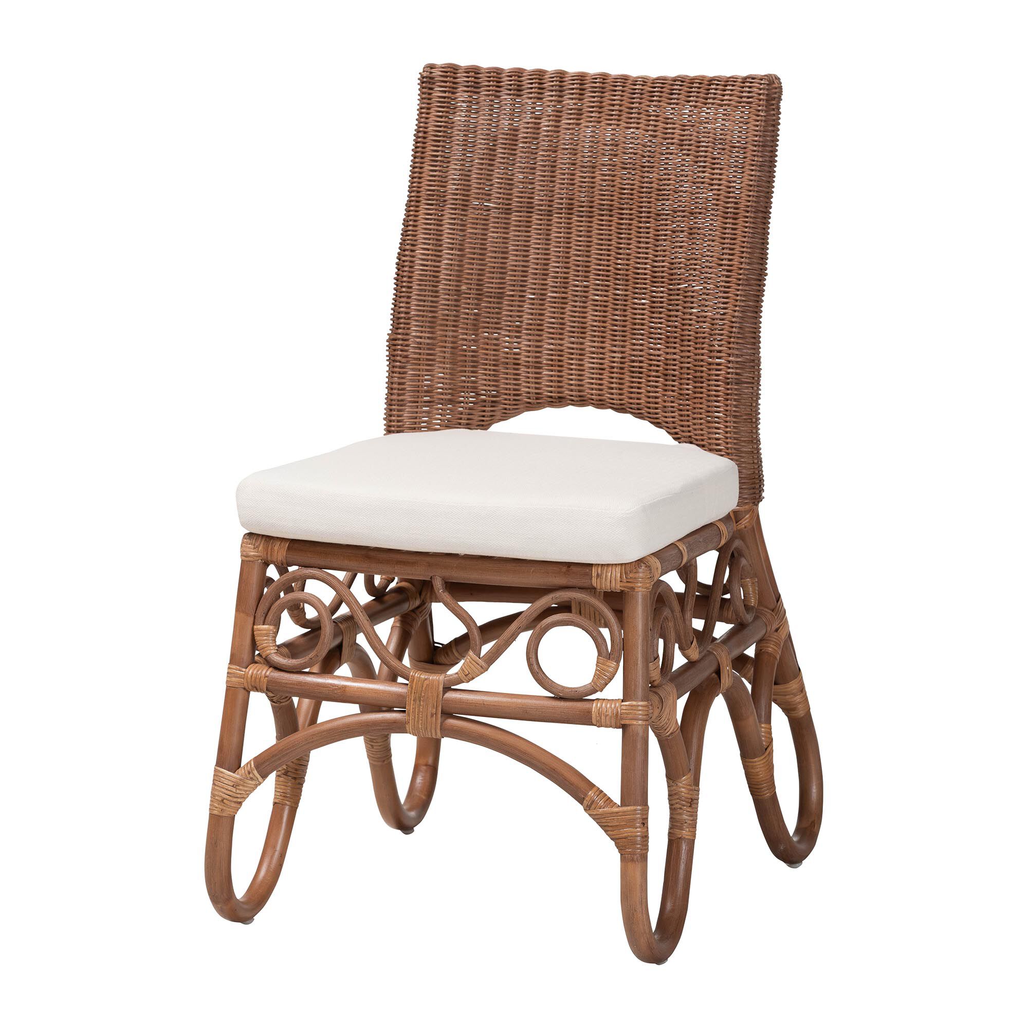 Rivan Natural Rattan Dining Chair, BROWN, alternate image number 1