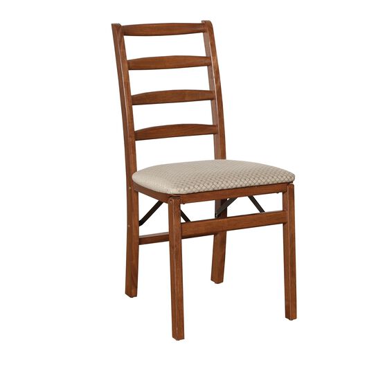 Shaker Ladderback Wood Folding Chairs, Set Of 2, CHERRY, hi-res image number null
