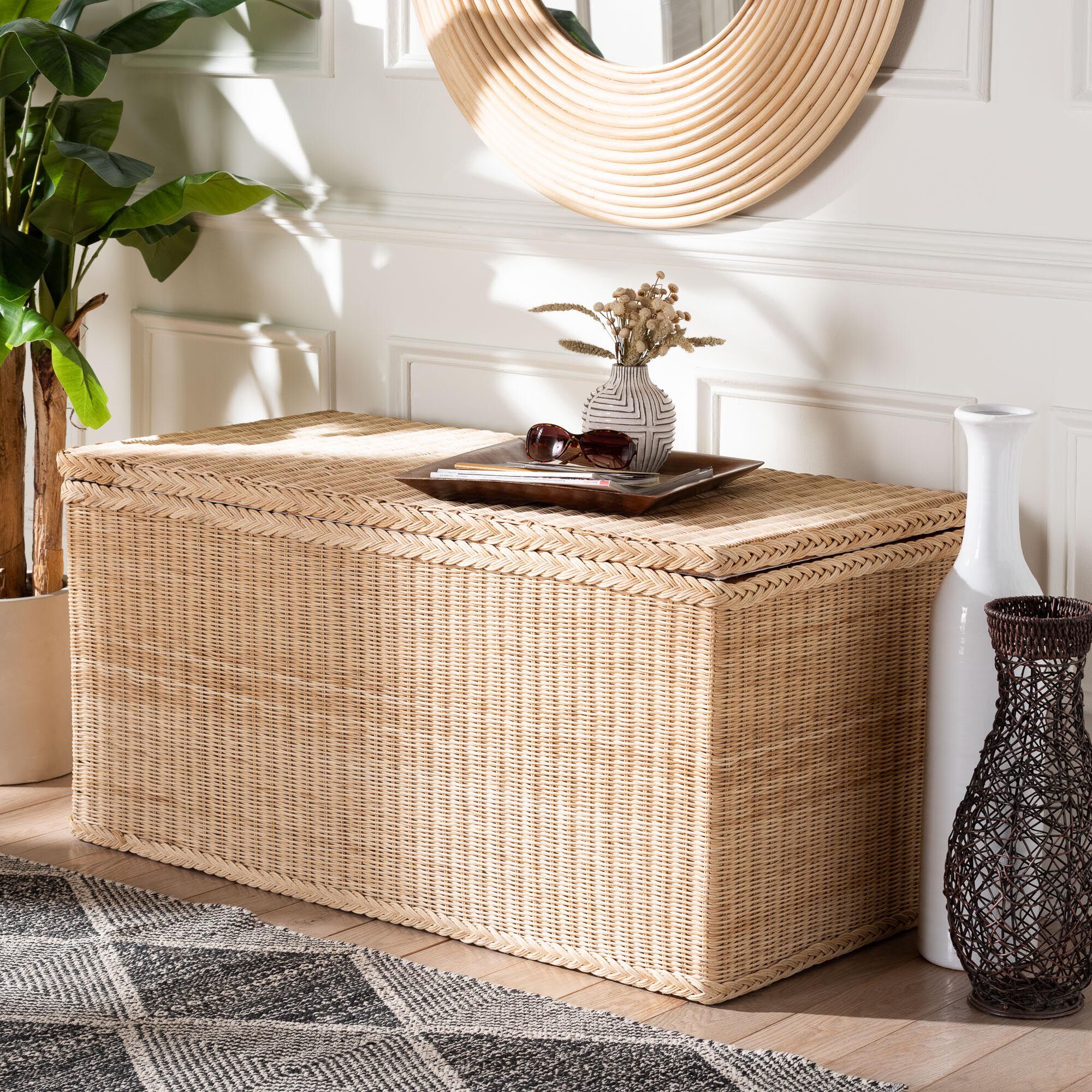 Caden Braided Natural Rattan Chest, NATURAL RATTAN, hi-res image number 0