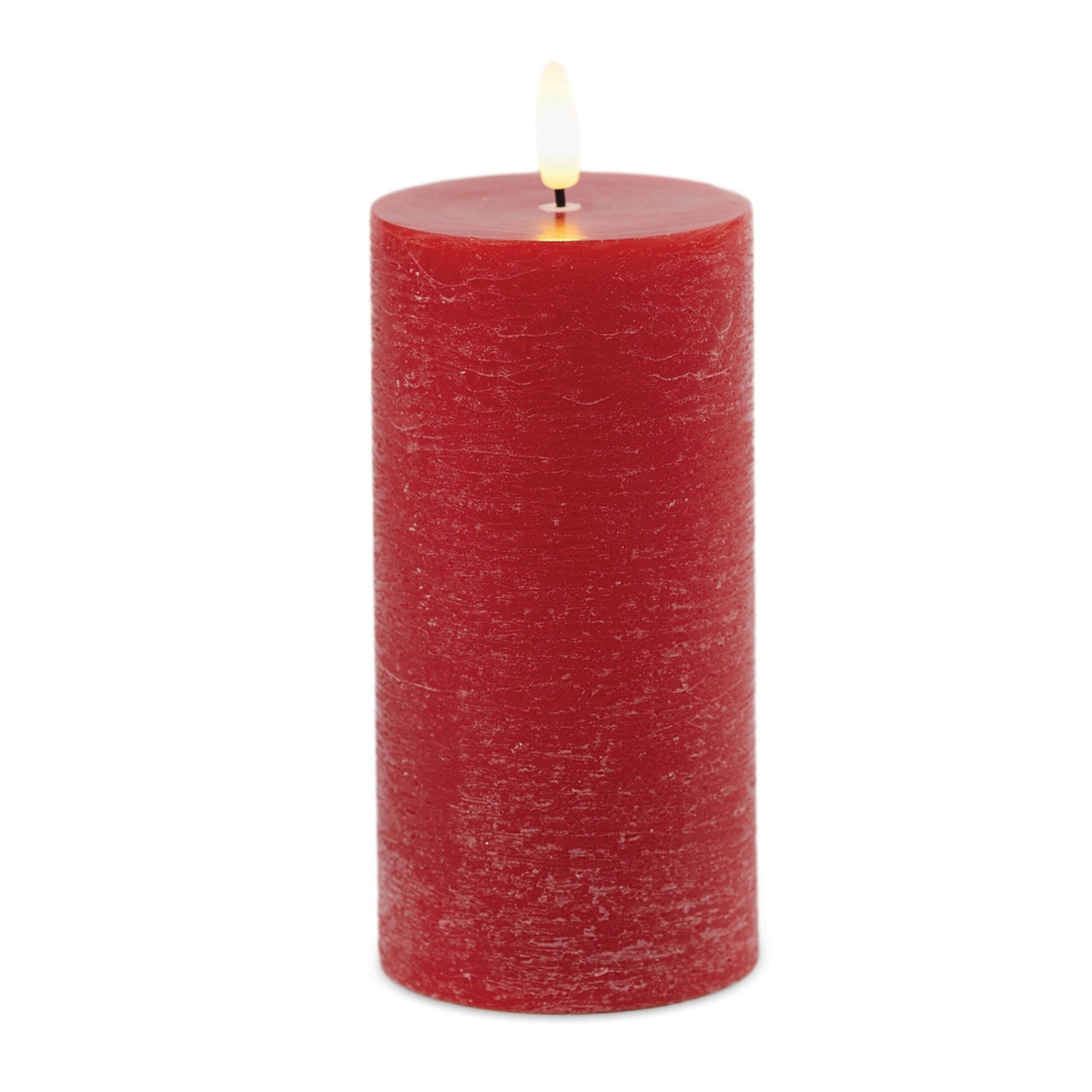 FIA Wick Red Pillar Candle Set of 2, RED, hi-res image number 0