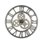 Brown Industrial Metal Wall Clock, , on-hover image number null