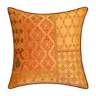 Velvet Patchwork Embroidered Decorative Pillow , LILY, hi-res image number 0