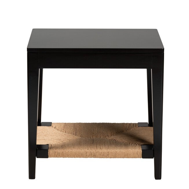 Freya Modern Bohemian Black Finished Bayur Wood End Table, , on-hover image number null