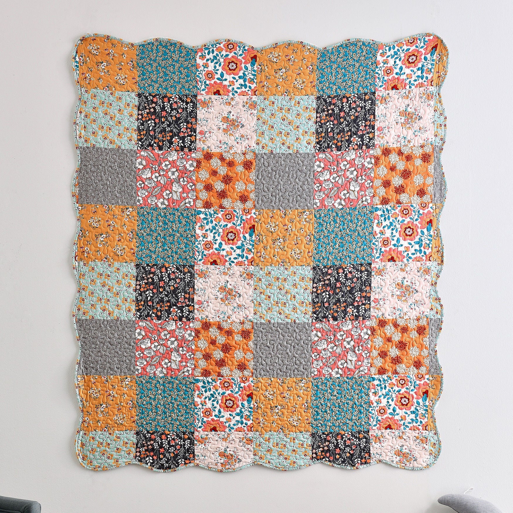 Carlie Patchwork Quilted Throw Blanket, , on-hover image number 1