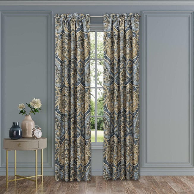 Messina Navy 84 Inch Window Panel Pair, NAVY, alternate image number null