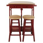 Breakfast Cart with Drop-Leaf Table-Red, RED, hi-res image number null