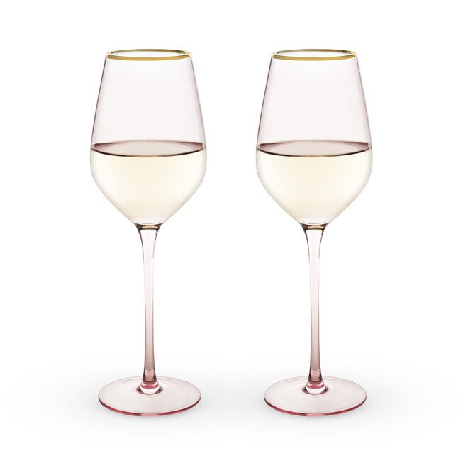 Rose Crystal White Wine Glass Set, PINK, hi-res image number null