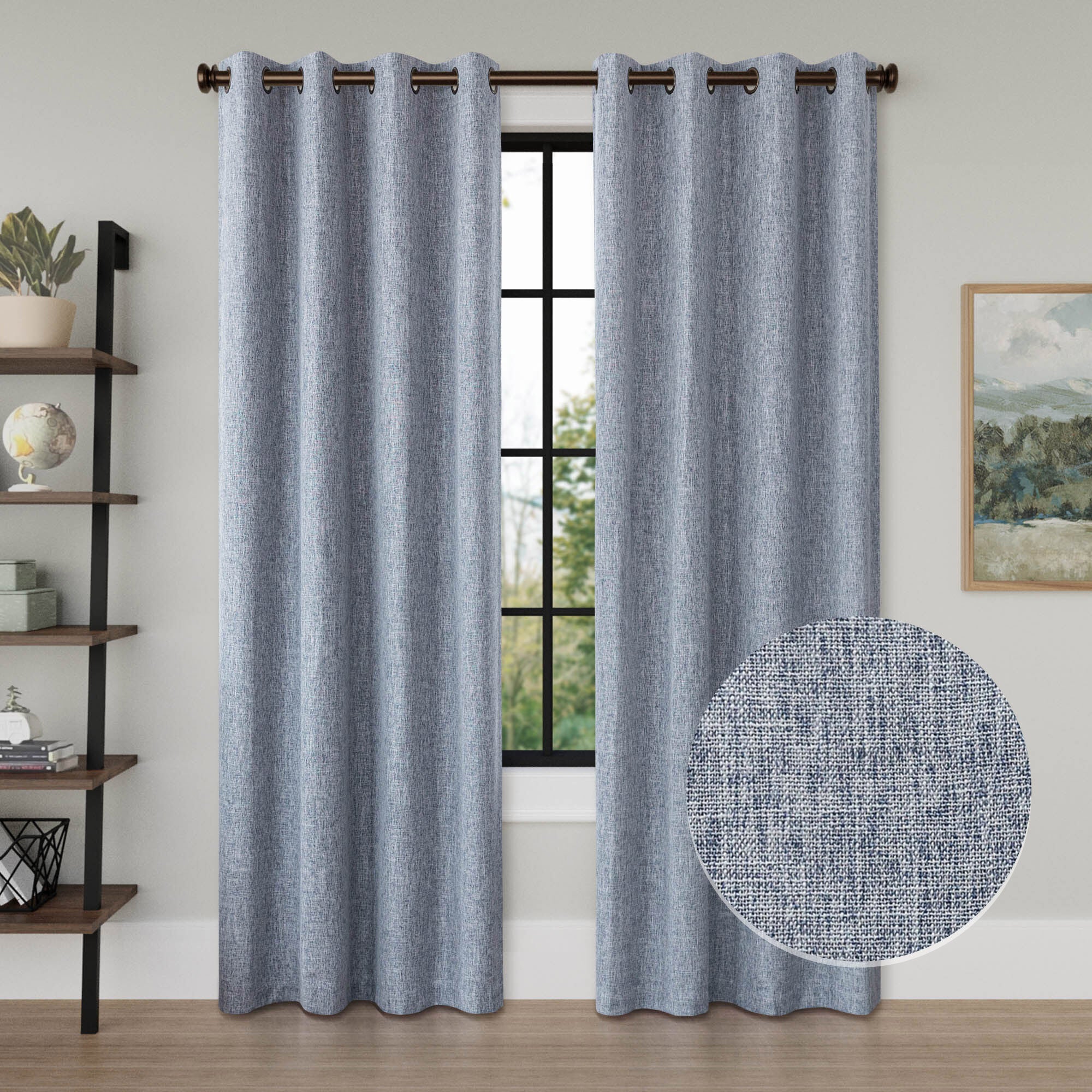 Linen Texture 100% Blackout Grommet Pair