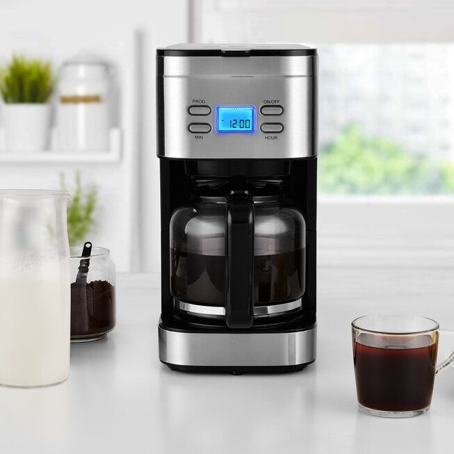 Kalorik Programmable 12 Cup Coffee Maker, Stainless Steel, STAINLESS STEEL, hi-res image number 0