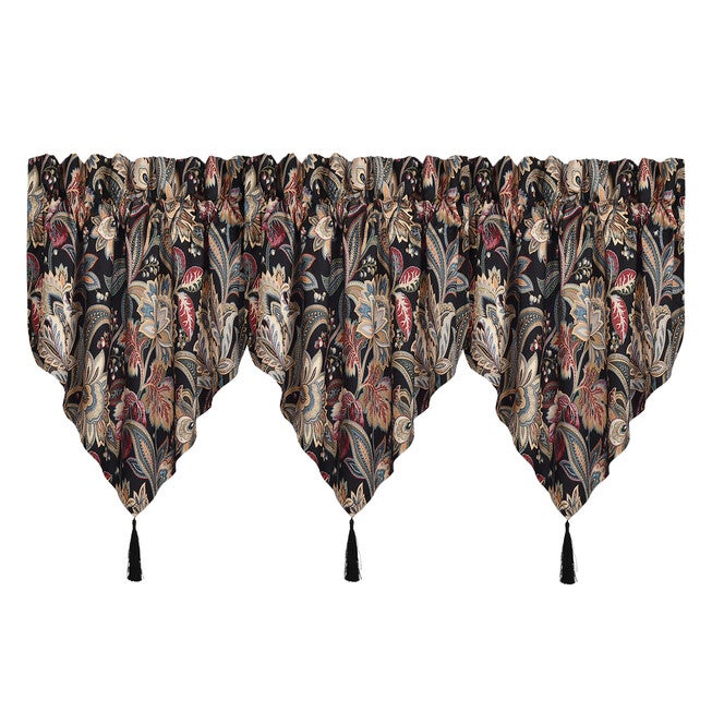 Calabria Window Ascot Valance, BLACK, alternate image number null