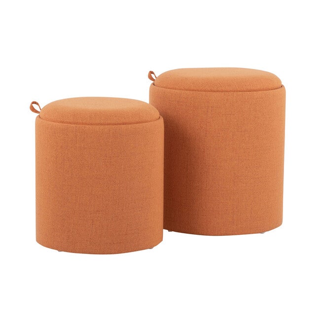 Nesting Ottoman Set, ORANGE NATURAL, hi-res image number null